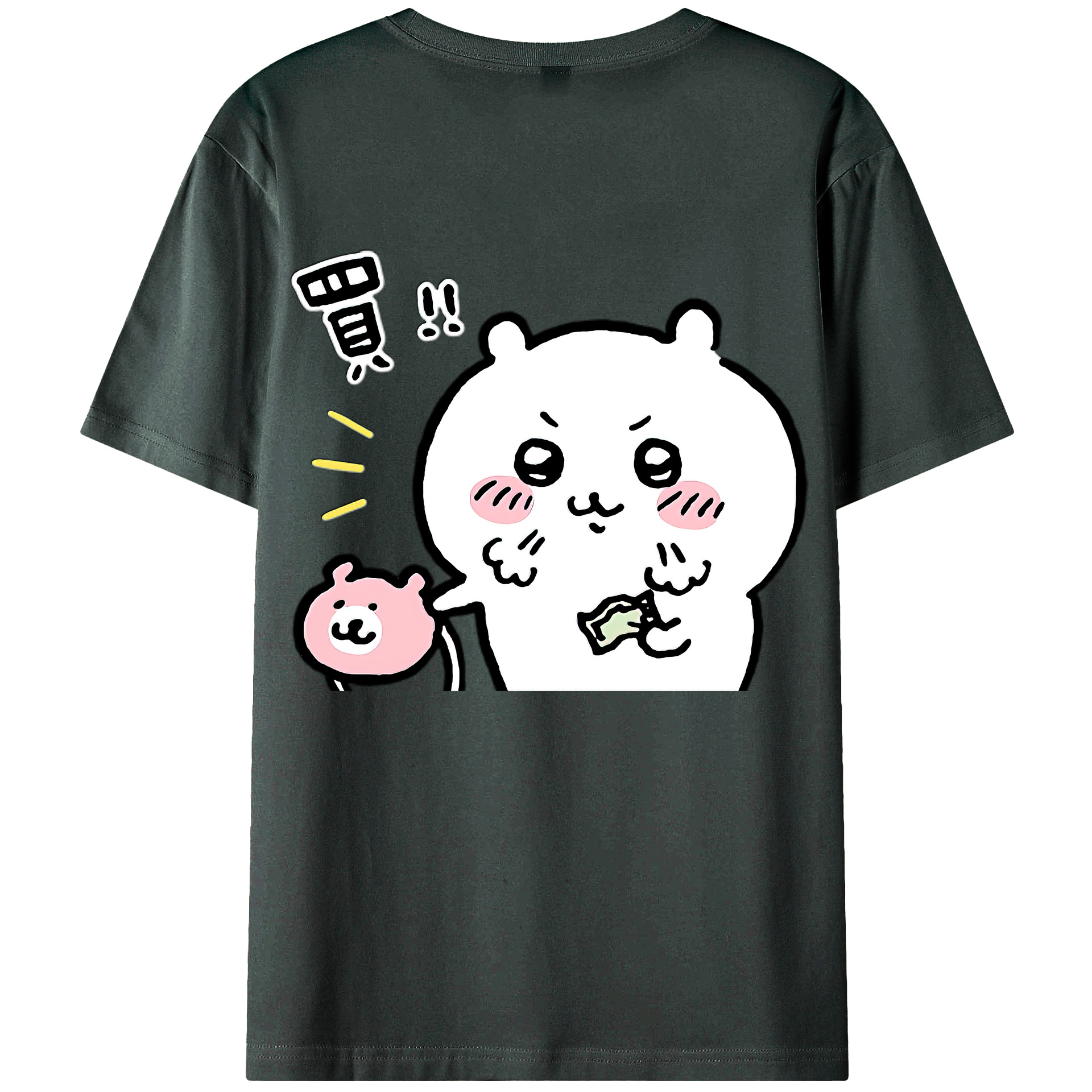 （画像用） ちいかわ ちいかわ Chii-kawa chiikawa 綿100％ メンズ半袖Tシャツ（バックプリント） 通気性